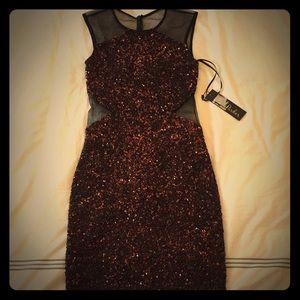 NWT Parker sequin mesh cutout dress size 8